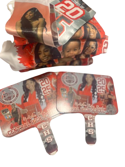 CUSTOMIZED HAND FANS (five count )