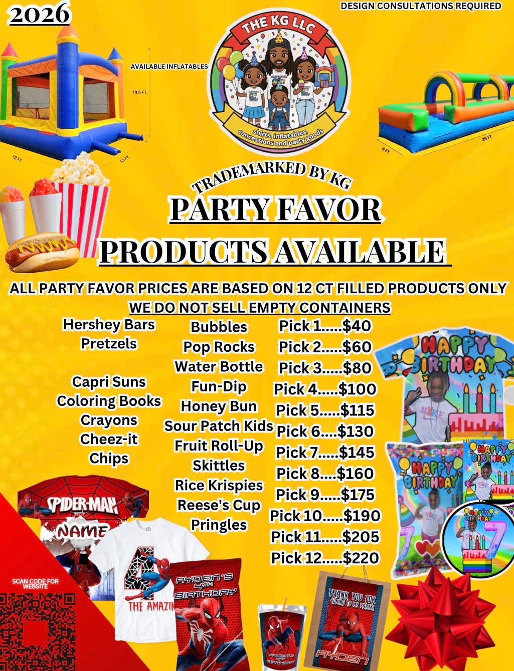CUSTOM PARTY FAVORS